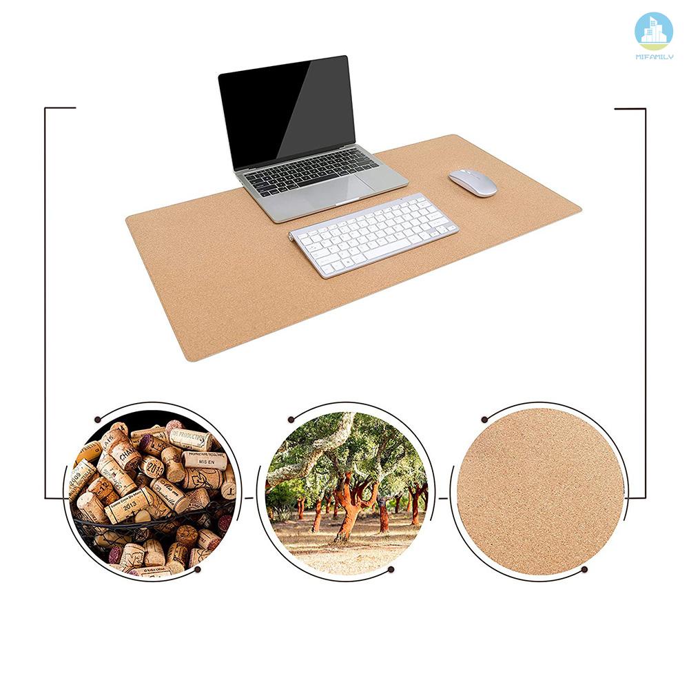 MI  Double-Sided Mouse Pad Eco-friendly Cork PU Leather Desk Mat Waterproof Dustproof Mouse Mat for Home Office Game Brown 60*35cm