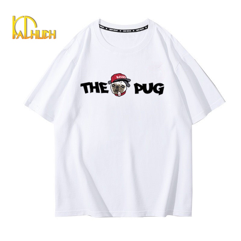 ÁO THUN TAY LỠ NAM NỮ IN THE PUG FREESIZE DƯỚI 75KG