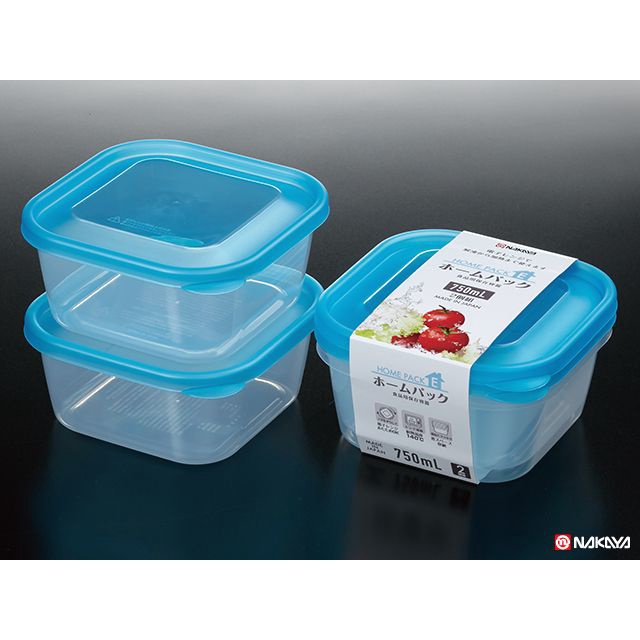 Set 2 hộp thực phẩm 750ml Nakaya Nhật Bản Nhựa PP kháng khuẩn dùng được trong lò vi sóng, không chứa BPA