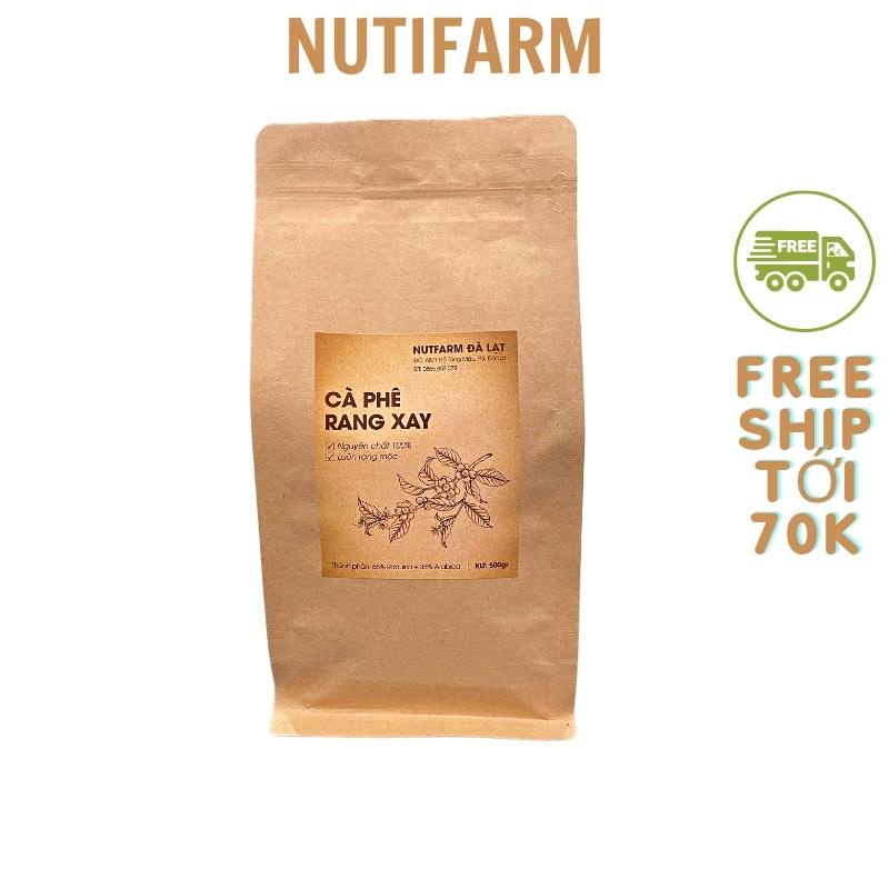 Cà phê nguyên chất rang xay arabica + robusta pha máy- pha phin 500gr NutiFarm đặc sản đà lạt