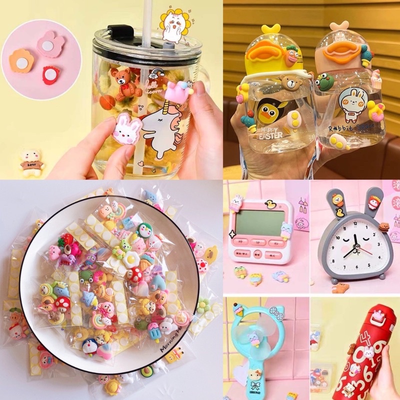 {Tím.Store} 1 PHỤ KIỆN DÁN STICKER 3D HOẠ TIẾT HOẠT HÌNH TRANG TRÍ ỐP LƯNG, BÌNH NƯỚC DIY CHARM SLIME PHỤ KIỆN HỌC GIÁ R