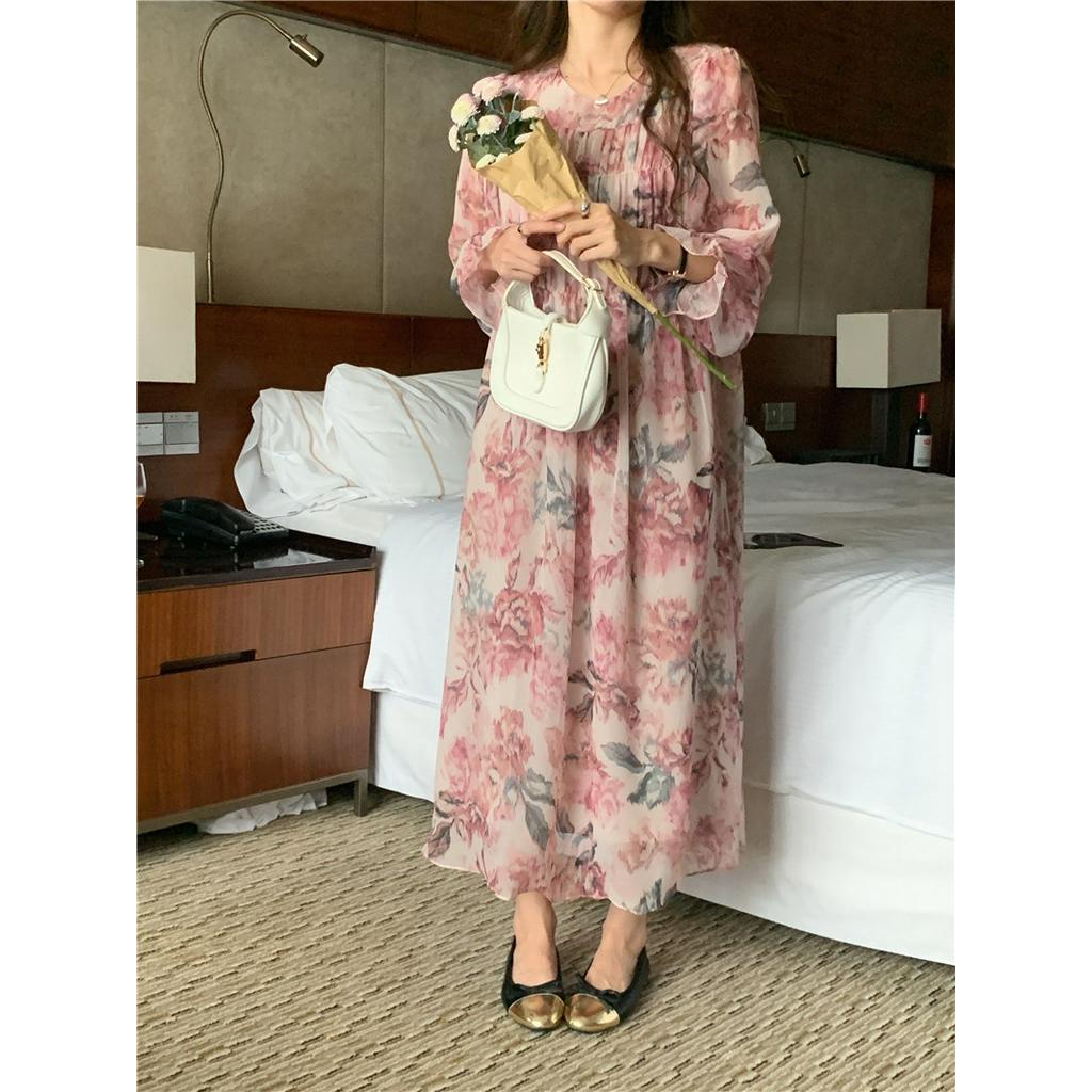 Đầm Voan Hoa Dáng Dài Phong Cách Hàn Quốc Sành Điệu 61068