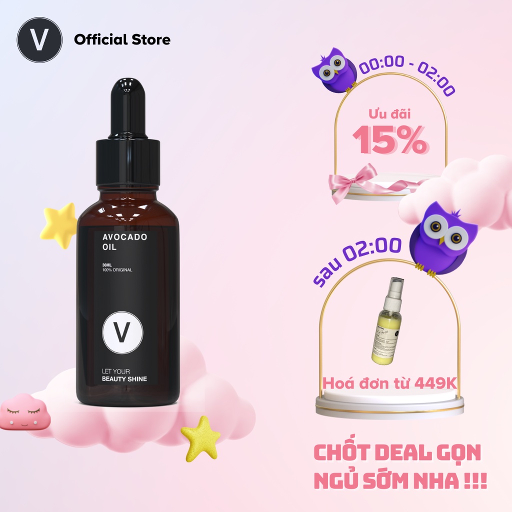 Dầu Bơ Làm Bóng Mềm Dưỡng Ẩm Da Tóc, Dưỡng Da Mịn Màng  Avocado Oil 30ml VyvyHaircare