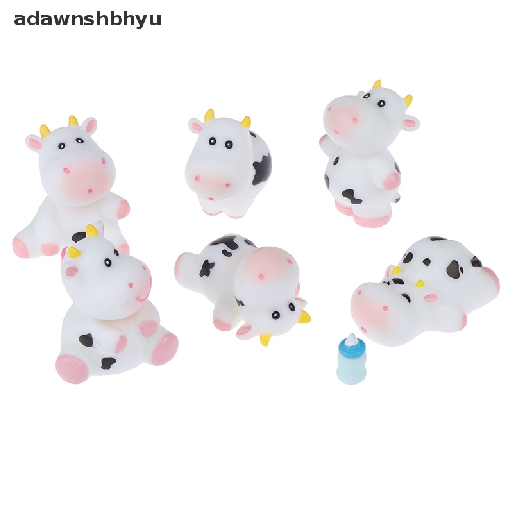 [adawnshbhyu] Milk Bottles Cute Cow Mini Miniature Figurine Dollhouse Decor Micro Landscape [adawnshbhyu]