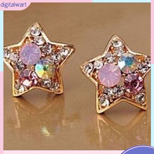 Khuyên Tai Hình Ngôi Sao Đính Đá Phong Cách Thanh Lịch Dành Cho Nữ