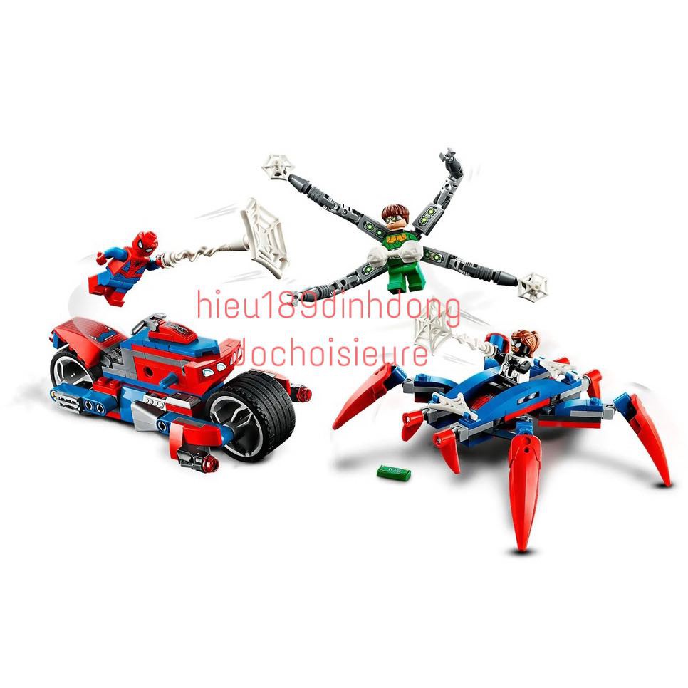 Lắp ráp xếp hình non Lego siêu anh hùng mg 138 mẫu b : Siêu xe máy moto của người nhện đại chiến venom 256+ mảnh