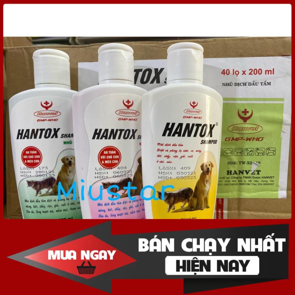 Sữa Tắm Trị Ve Rận Bọ Chét Chó Mèo Hantox Shampoo 200ml