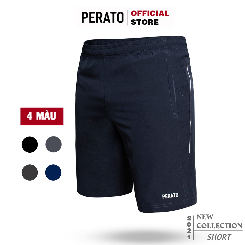 Quần Short Nam PERATO (4 màu), Chất Liệu Bền Màu, Ít Nhăn, Dáng Thể Thao Trẻ Trung, Năng Động (QSGP21010-03)