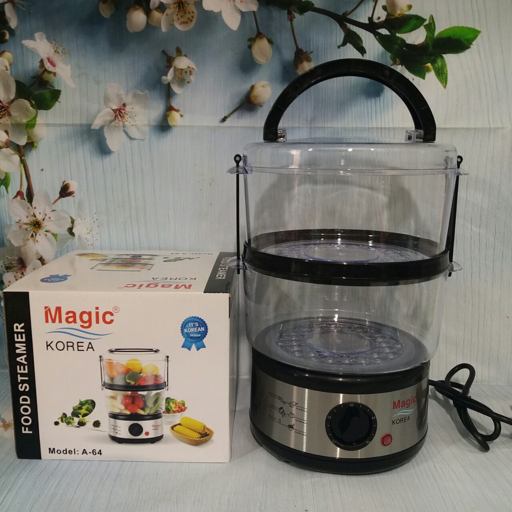 (Mẫu Mới) MÁY HẤP THỰC PHẨM 2 TÂNG MAGIC KOREA A64