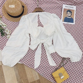 Áo crop cúp cột nơ hở lưng - MSA998 - 2 màu