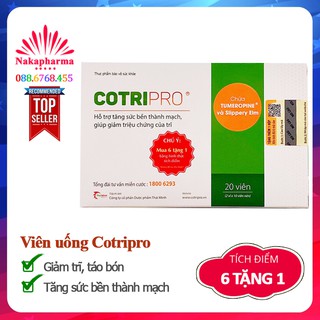✅ [6 TẶNG 1] Viên uống Cotripro | Giảm trĩ, táo bón, tăng sức bền thành mạch