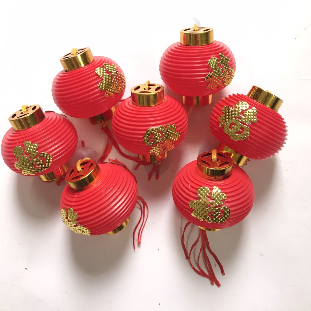 ĐÈN LỒNG NHỰA ĐỎ TRANG TRÍ TẾT 6CM
