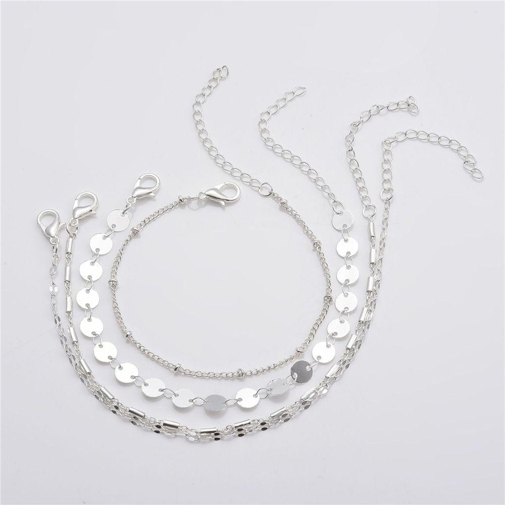 Set 4 Vòng Tay Dây Xích Nhiều Lớp Phong Cách Bohemian