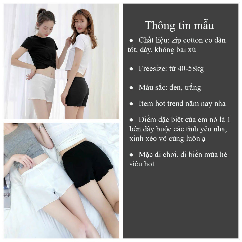 [Mã FAMARAL1 giảm 10K đơn 50K] Quần mặc trong váy ngắn chất thun cotton co dãn mát mẻ dành cho nữ - GENZOO