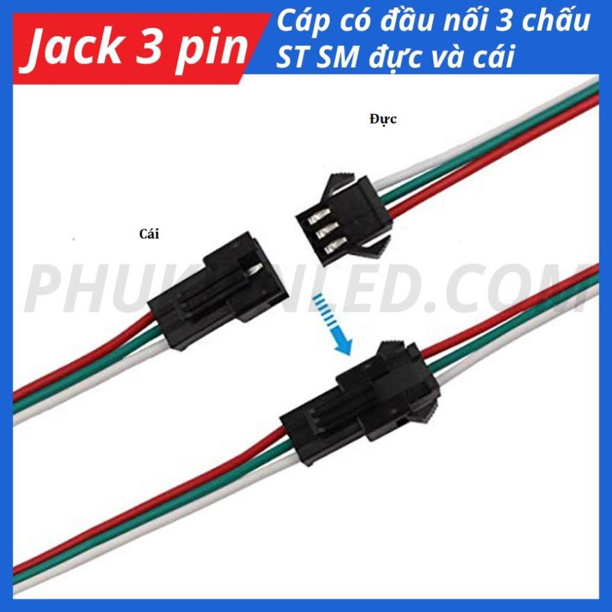 Dây nối JST SM 3 chấu chuyên dụng cho dây đèn LED Full Color 2811, 2812 IC 1903 | BigBuy360 - bigbuy360.vn