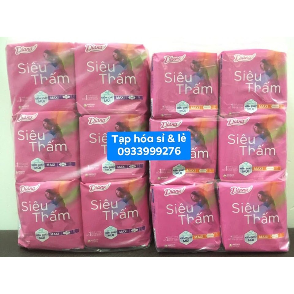 6 Gói Diana MAXI Siêu Thấm Dày Không Cánh/ Dày Có Cánh