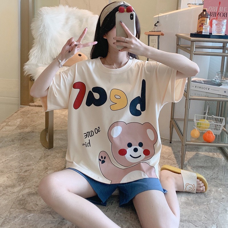 Bộ đồ NỮ mặc nhà chất cotton mềm mát với họa tiết siêu kute dễ thương BC12