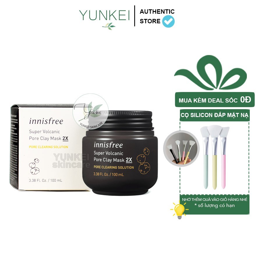 [Mã SKAMPUSH11 giảm 10% đơn 200k] Mặt Nạ Đất Sét Innisfree Super Volcanic Pore Clay Mask 2X 100ml