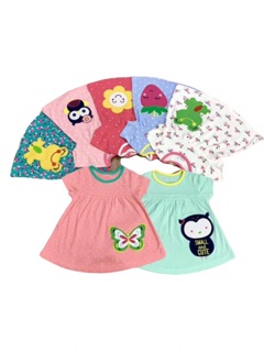 Áo Thun Bé Gái Thêu Đắp Hình Thú 9kg - 19kg