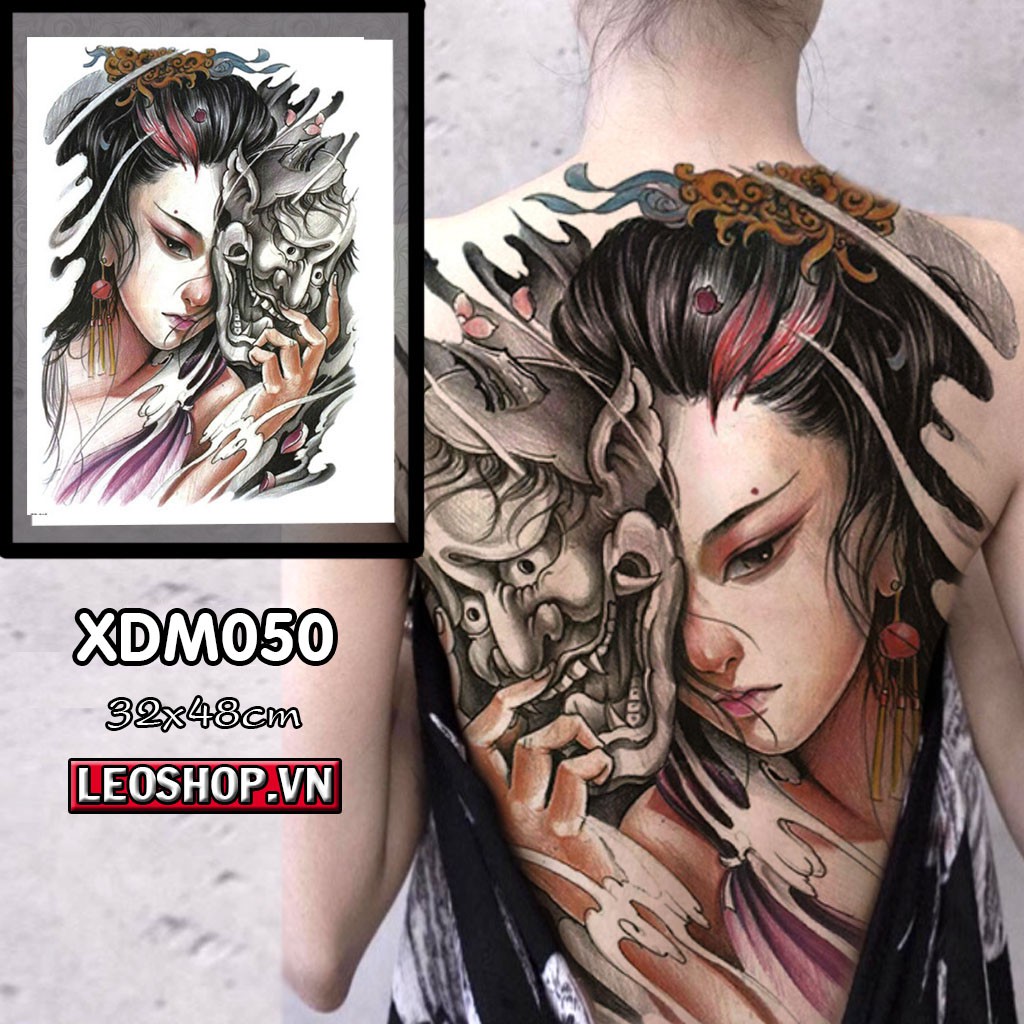 Hình Xăm Kín Lưng Geisha XDM050