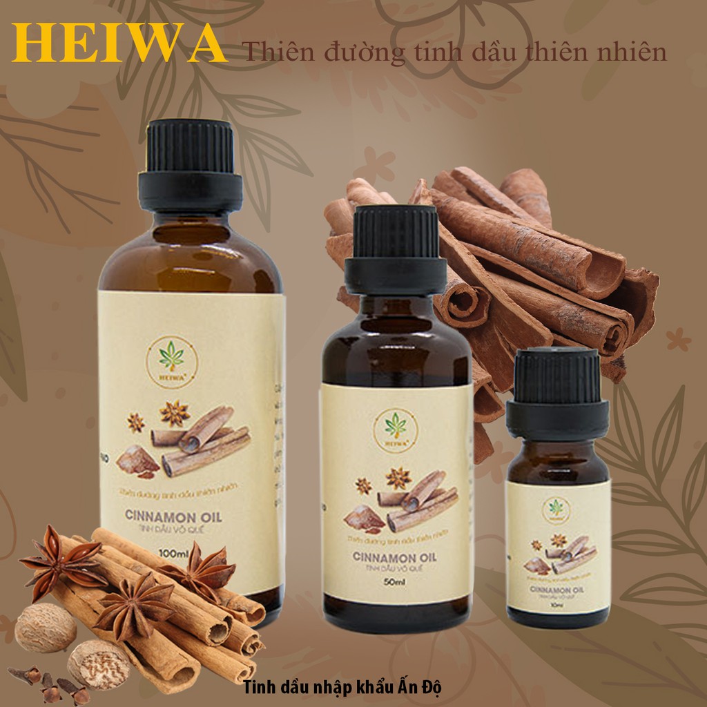 [CHAI LỚN SIÊU TIẾT KIỆM] Tinh dầu Quế HEIWA 100ml nhập khẩu Ấn Độ có giấy kiểm định, đuổi muỗi, thơm phòng khử mùi cực