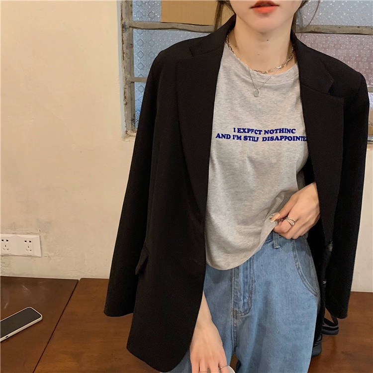 Áo Thun cotton Tay Ngắn Dáng Rộng In Chữ Thời Trang Mùa Hè Hàng Mới Dành Cho Bạn Nữ 2022