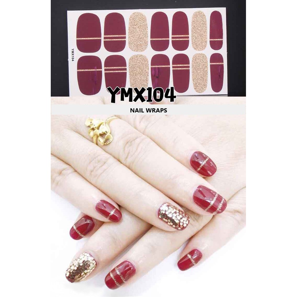 Miếng dán móng tay Nghệ thuật Phong cách Hàn Quốc Stickers Nails Wraps Nail Art Giáng Sinh Noel