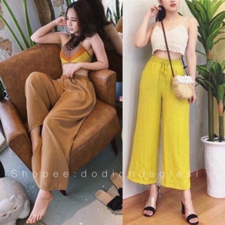 Quần Ống Rộng Vải Đũi Cực Mát