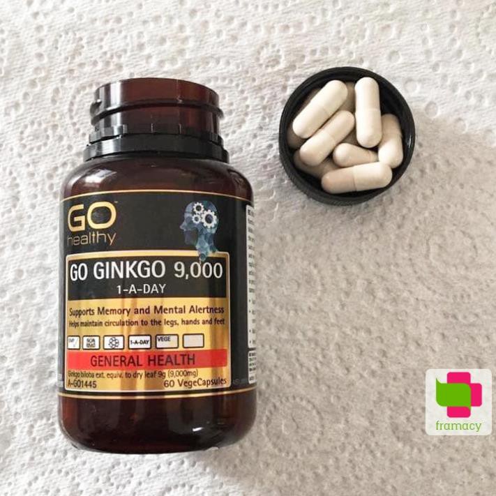 Viên uống bổ não GO Healthy Go Ginkgo 9000 1-A-Day, New Zealand (60v) cho người lớn trên 18 tuổi | BigBuy360 - bigbuy360.vn