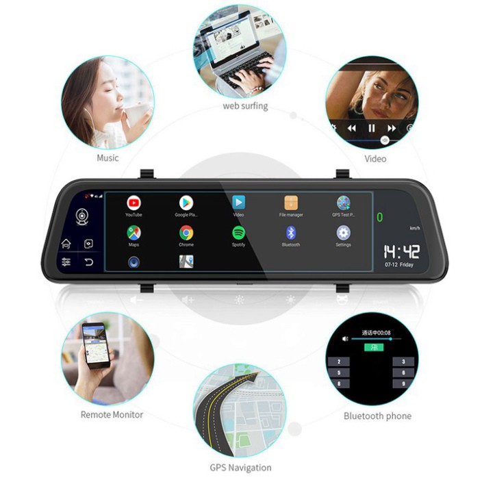 Sản Phẩm Camera hành trình gương ô tô cao cấp Phisung:  Mã Z68 màn hình 12 inch, 4G, Wifi, GPS,... | BigBuy360 - bigbuy360.vn