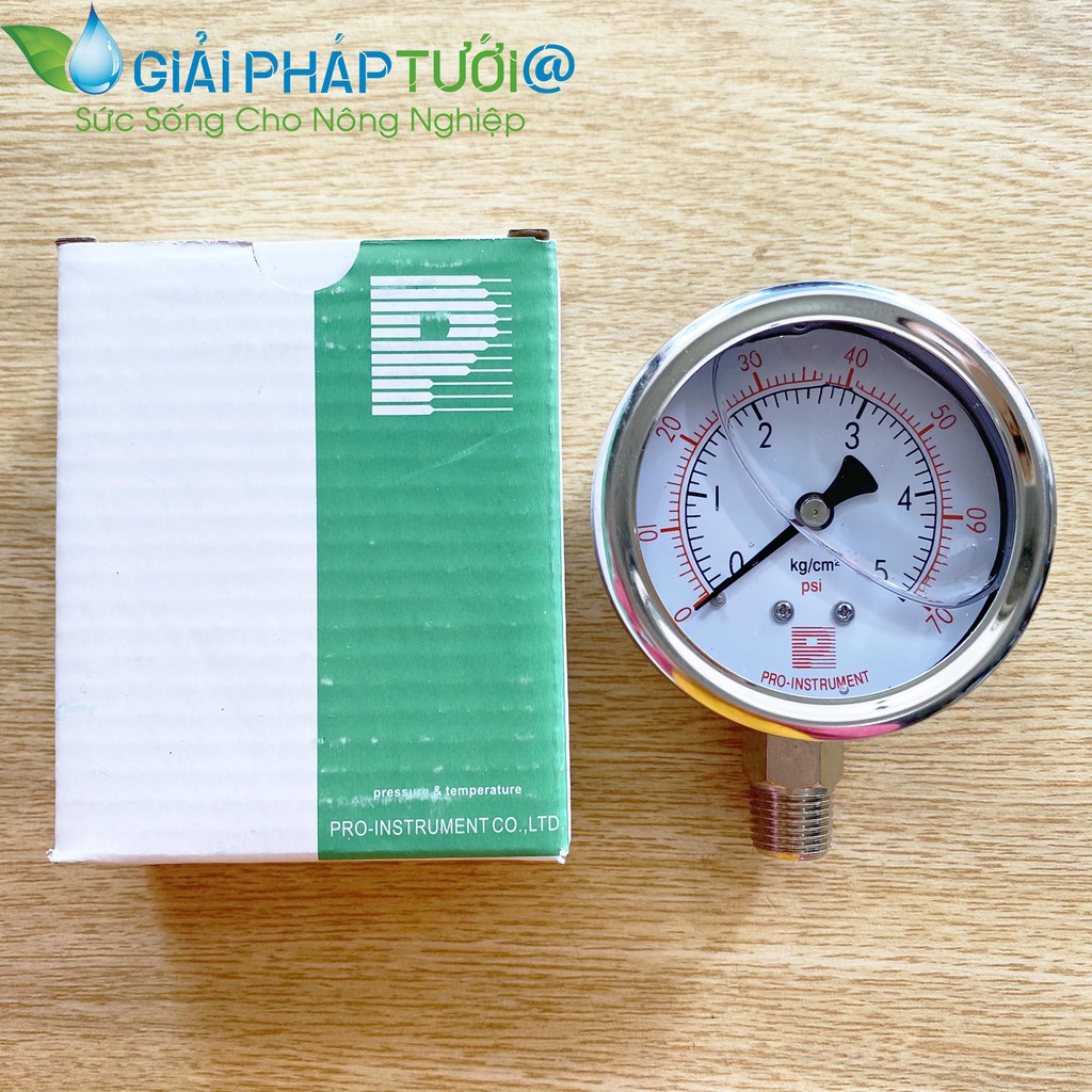 Đồng hồ đo áp suất nước loại có dầu dùng cho hệ thống tưới tự động
