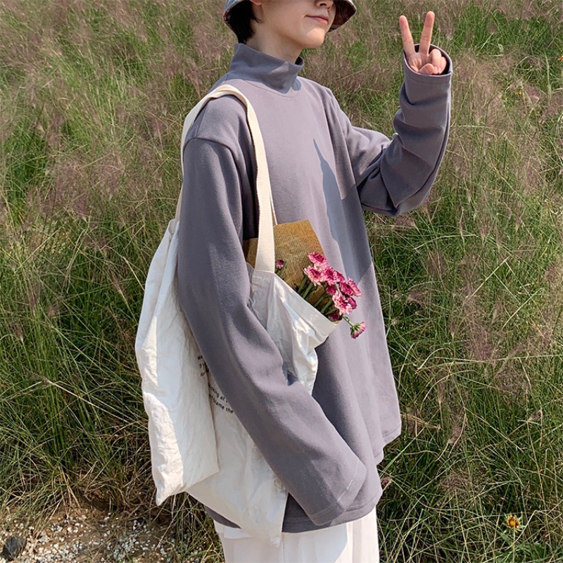 Áo thun nam vải da cá, Sweater dài tay, áo giữ nhiệt nam dáng rộng phong cách Hàn Quốc mã AT-003 | BigBuy360 - bigbuy360.vn