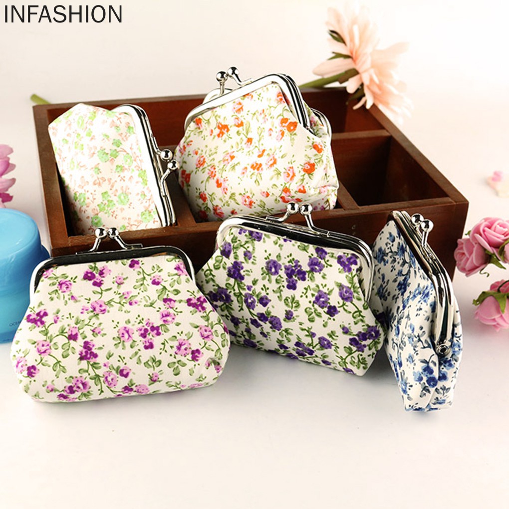 Ví Đựng Tiền Mini In Họa Tiết Hoa Xinh Xắn Cho Bé Gái