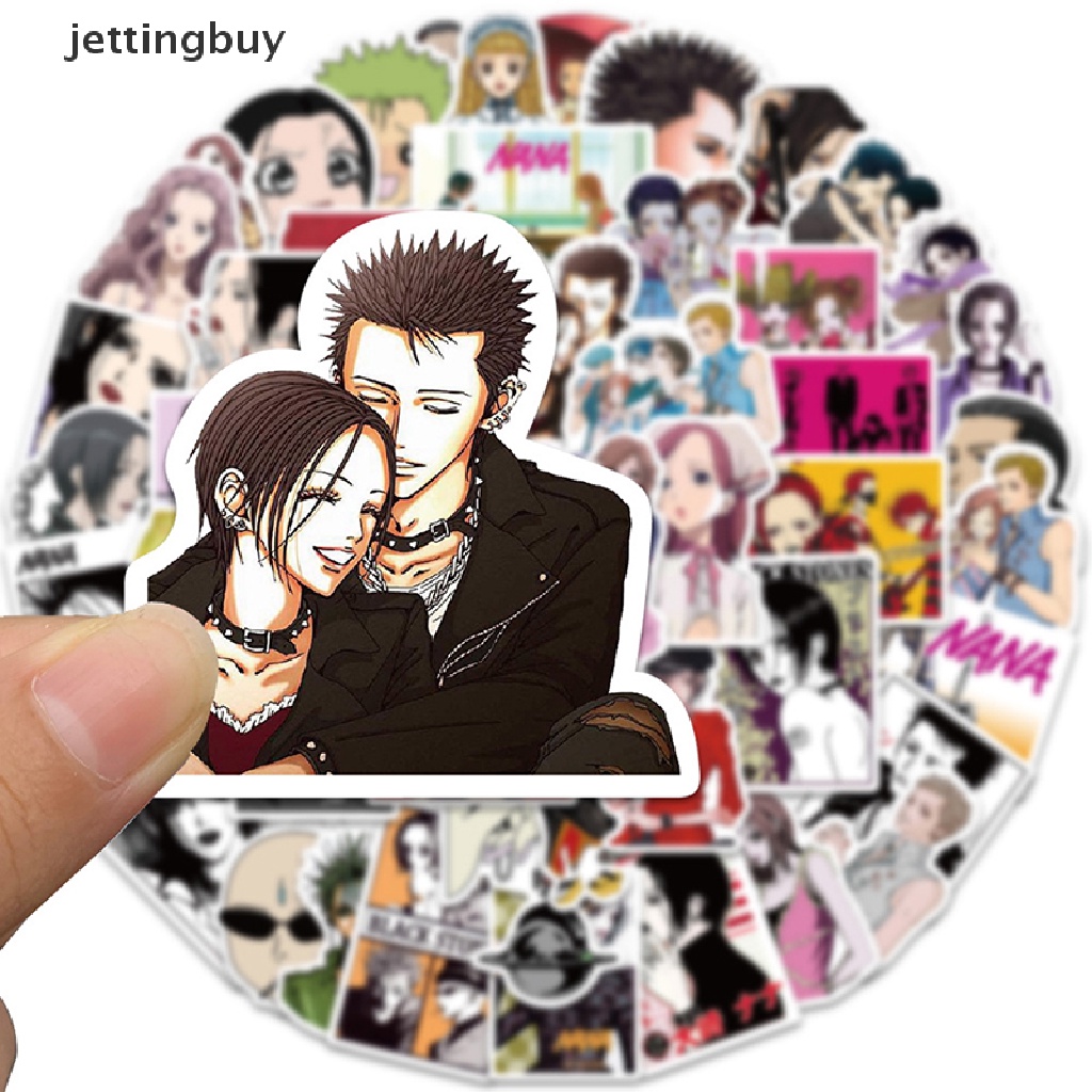 Set 50 miếng dán trang trí JETTING graffiti nhân vật anime NANA dành cho xe hơi xe máy va li máy tính xách tay