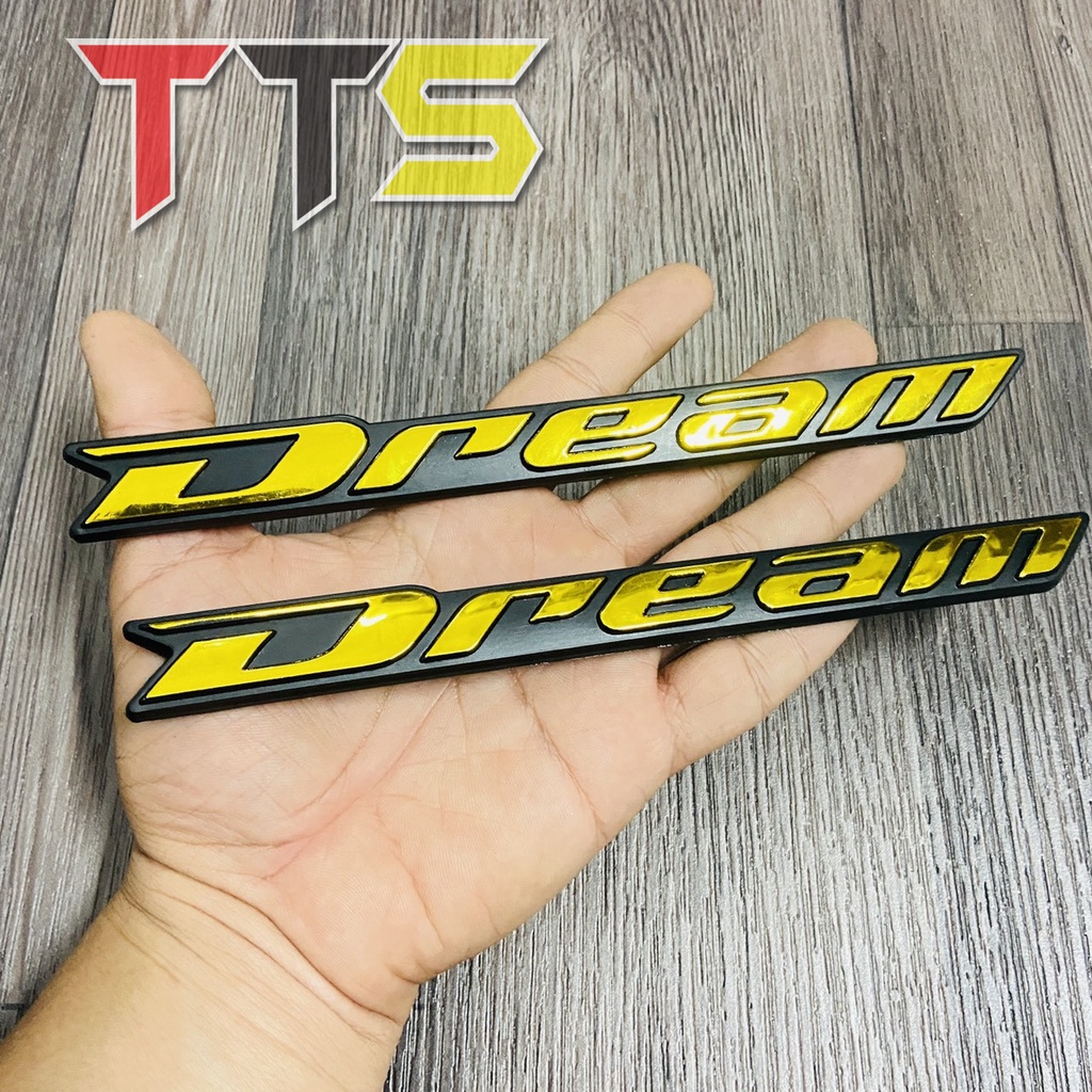 Bộ tem chữ DREAM chất liệu nhựa cứng dán nẹp sườn bình xăng xe DREAM THÁI, SUPER DREAM