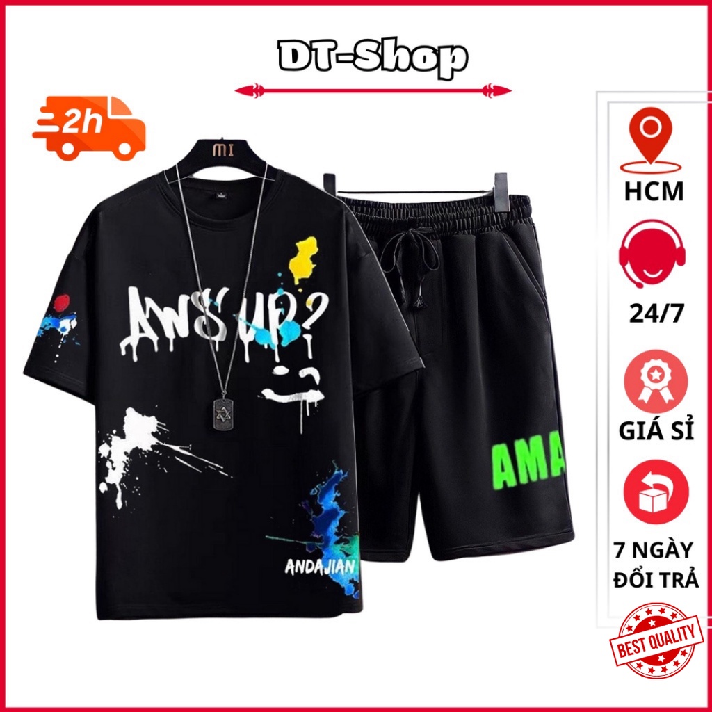 Đồ bộ nam hè FREESHIP Set đồ thể thao nam mặc nhà Phối màu đẹp chất thun thoáng mát mẫu mới 2023 Họa tiết bắt mắt