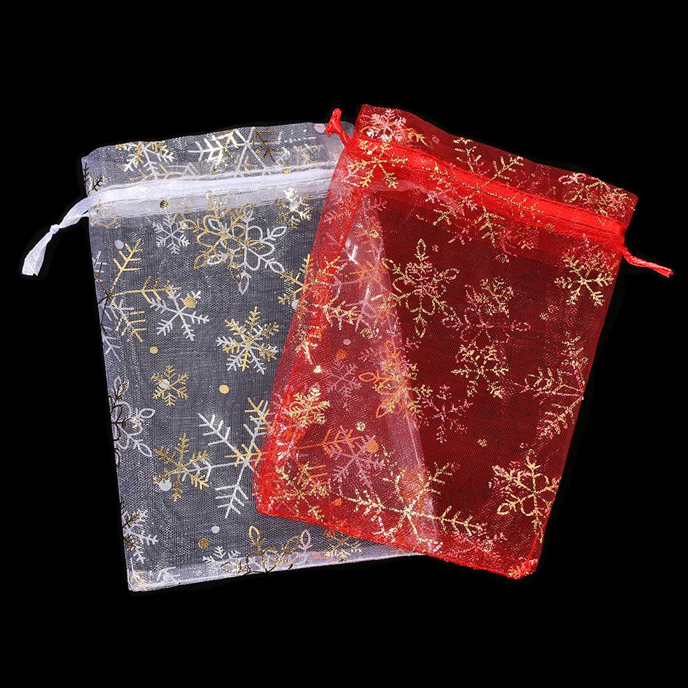 Set 50 Túi Đựng Quà Tặng Họa Tiết Bông Tuyết Xinh Xắn