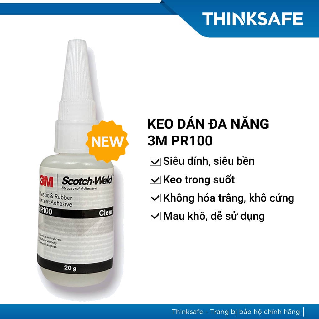 Keo dán đa năng 3M Pr100 dán mica, tường gạch, dãn gỗ, sắt, cao su, keo lâu khô điều chỉnh dễ dàng - THINKSAFE