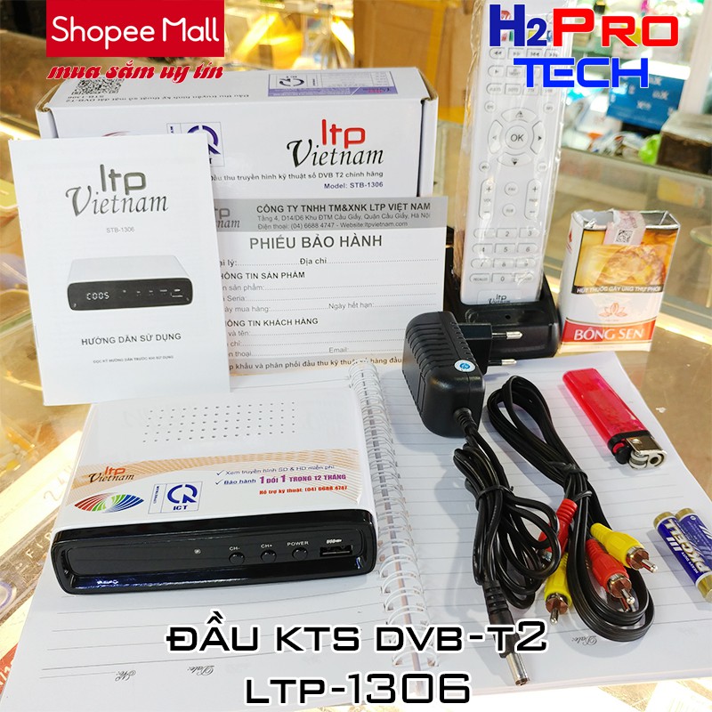 Đầu thu kỹ thuật số DVB T2 LTP 1306 H2pro hàng hãng-xem truyền hình miễn phí-sắc nét-đa kênh-cao cấp (tặng pin 10k)