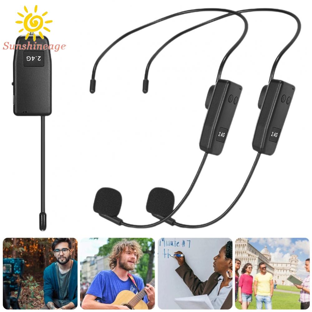 2.4G Wireless Microphone Headset Mic System For Voice Teaching Speaker Karaoke