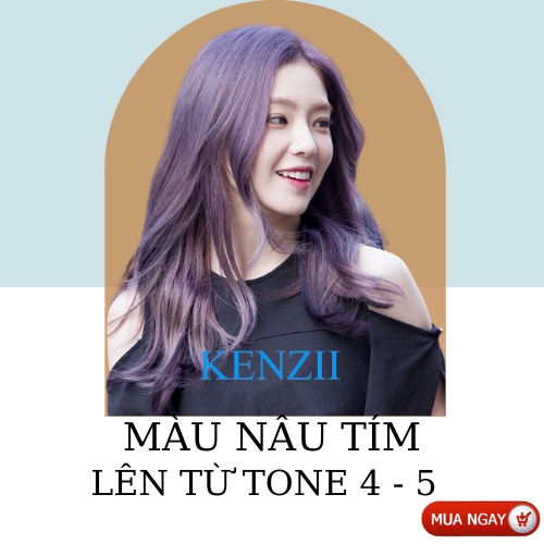 Thuốc Nhuộm Tóc Màu Nâu Tím 💝 Tặng Trợ Nhuộm 💝 Kenzii Lên Từ Tone 4 -5 ( Thuốc Nhuộm Tóc Tím )