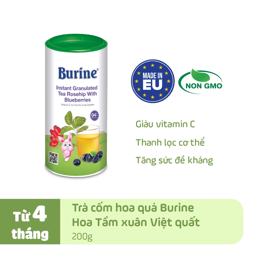 Trà cốm hoa quả HiPP Burine bổ sung Vitamin C, tăng đề kháng dành cho bé từ 1 tháng tuổi
