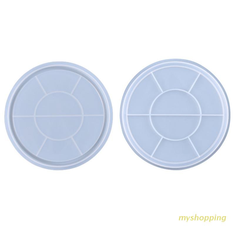 Khuôn silicon đúc nhựa resin làm miếng lót thức ăn hình tròn DIY