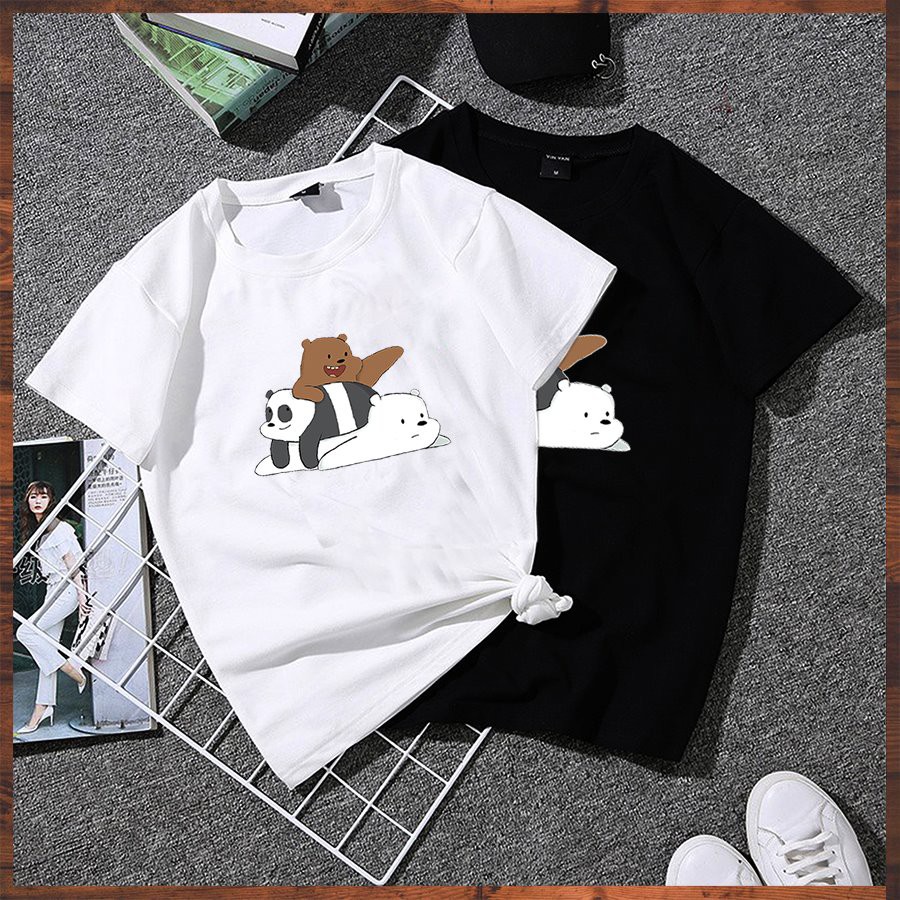 Áo thun nữ form rộng tay lỡ 3 chú gấu dễ thương vải dày mịn 2020TN1042