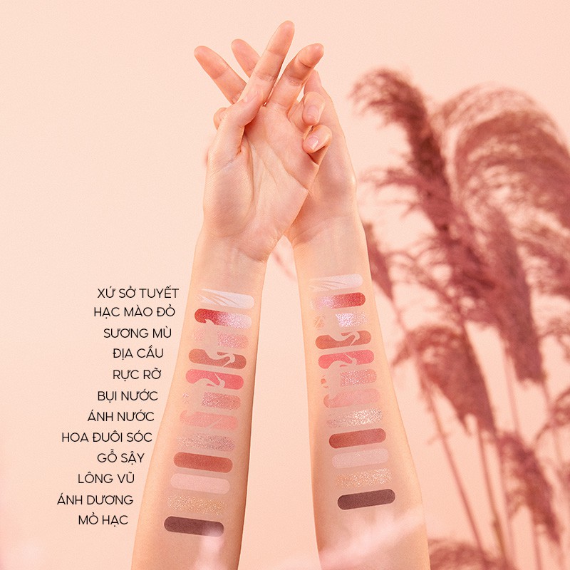 Bảng Phấn Mắt Perfect Diary 12 Màu 14g Hiệu Ứng Ánh Kim Mịn Kèm Cọ Trang Điểm