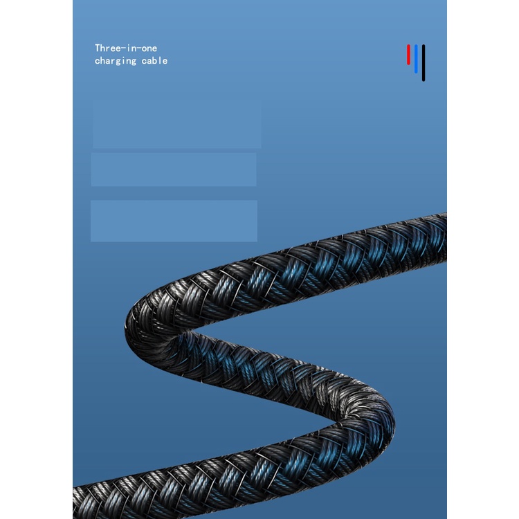 Cáp sạc 3 đầu dài 1m2, dòng sạc 5A (S185)