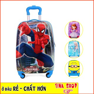 [ GIẢM GIÁ THÁNG DU LỊCH ] Valy cho bé trai và bé gái in hình siêu nhân người nhện elsa công chúa E61