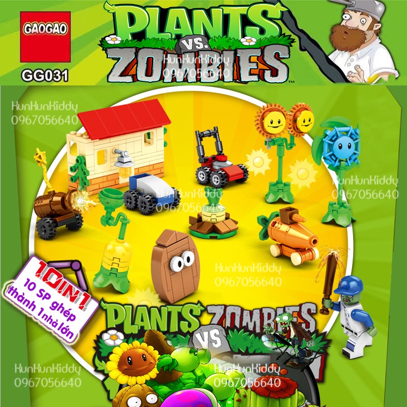 Đồ chơi lắp ghép mô hình Hoa Quả Nổi Giận PLANT vs ZOMBIE