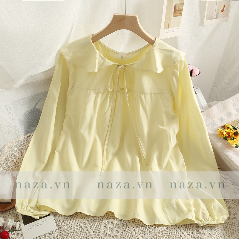 Áo Baby Doll tay Phồng- Áo Cổ Bèo , Phong Cách Tiểu Thư chất liệu Đũi Hàn