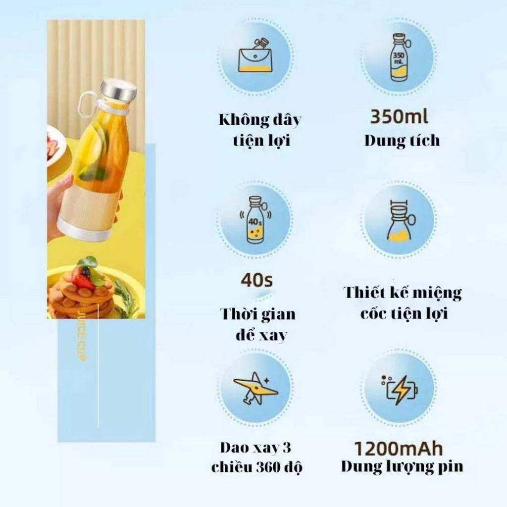 Máy Xay Sinh Tố Cầm Tay Mini Fresh Juice Đa Năng Máy Xay Hoa Quả Mini Cầm Tay Đế Sạc Không Dây Usb